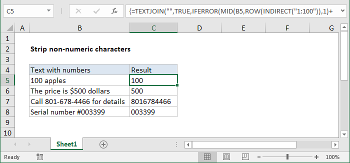 Non Numeric Characters